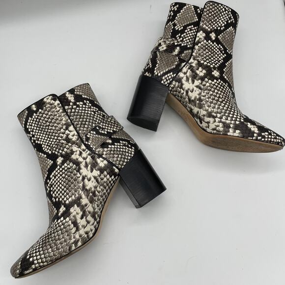 Tory Burch Kira Stamped Snake Print Leather Bootie - 8.5 - Picture 6 of 12